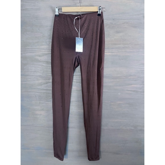 SKIMS SWAROVSKI CRYSTAL JELLY SHEER‎ LEGGING COCOA XS NWT LIMITED EDITION - Picture 6 of 9